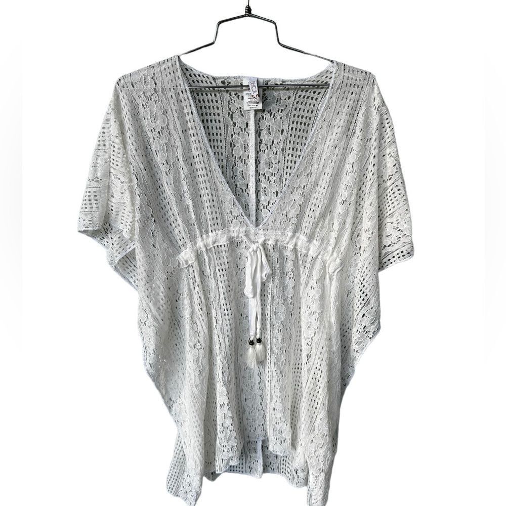 BECCA Swim Lace Crochet Coverup tunic Dress XS/S